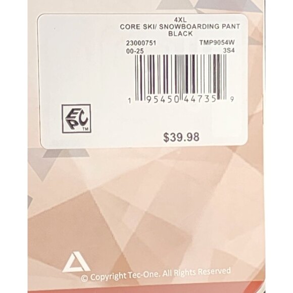 Tec-One Explorer 4XL Core Ski/Snowboarding Pants – Black, Water Resistant - Picture 9 of 16